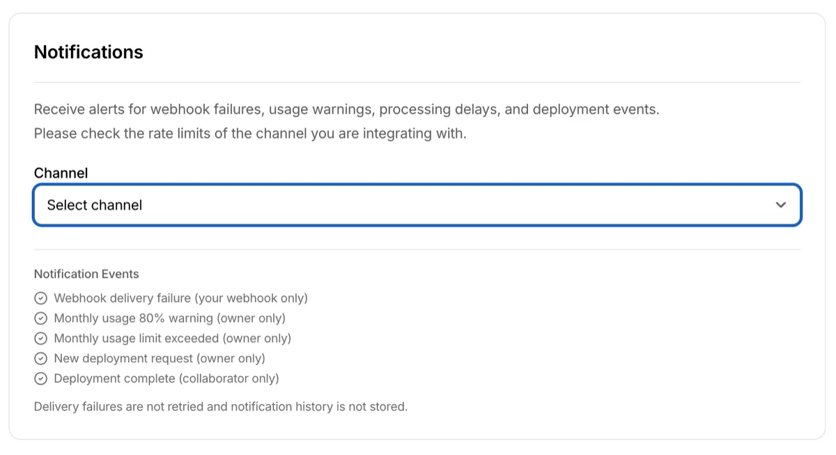 Notification settings